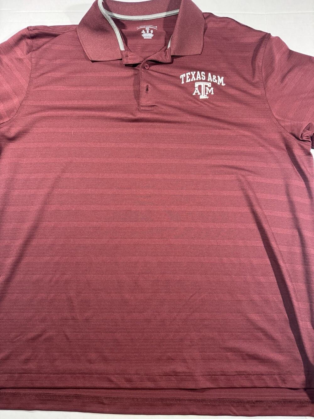 Champion Texas A&M Aggies Men’s 2XL Maroon Striped Embroidered Logo Polo